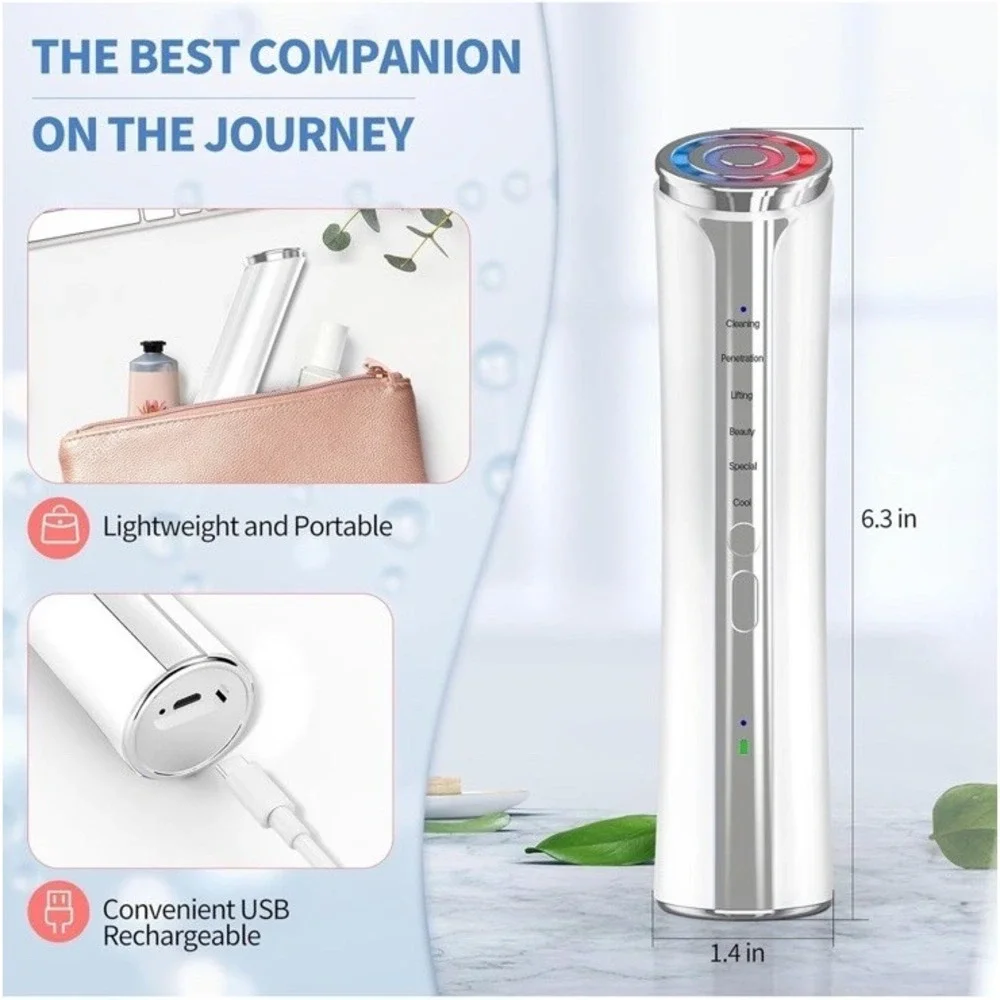 6 in 1 Massager Skin Anti-Aging Machine Light‎ Therapy for Face Eye Neck Lifting